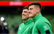 11 February 2023; Dan Sheehan, left, and Jimmy O'Brien of Ireland inspect the pitch before the Guinness Six Nations Rugby Championship match between Ireland and France at the Aviva Stadium in Dublin. Photo by Brendan Moran/Sportsfile