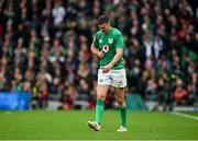 11 February 2023; Jonathan Sexton of Ireland returns to the field after sustaining a heavy knock during the Guinness Six Nations Rugby Championship match between Ireland and France at the Aviva Stadium in Dublin. Photo by Brendan Moran/Sportsfile