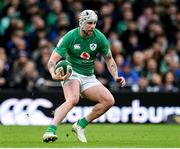 11 February 2023; Mack Hansen of Ireland during the Guinness Six Nations Rugby Championship match between Ireland and France at the Aviva Stadium in Dublin. Photo by Seb Daly/Sportsfile