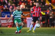 10 February 2023; Roberto Lopes of Shamrock Rovers during the FAI President's Cup match between Derry City and Shamrock Rovers at the Ryan McBride Brandywell Stadium in Derry. Photo by Stephen McCarthy/Sportsfile