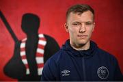 15 February 2023; Jamie Lennon poses for a portrait after a St Patrick's Athletic media conference at Richmond Park in Dublin. Photo by David Fitzgerald/Sportsfile