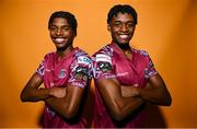 15 February 2023; Brothers, David, left, and Justin Eguaibor pose for a portrait during a Cobh Ramblers squad portrait session at Lotamore Park in Mayfield, Cork. Photo by Eóin Noonan/Sportsfile