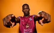 15 February 2023; Wilson Waweru poses for a portrait during a Cobh Ramblers squad portrait session at Lotamore Park in Mayfield, Cork. Photo by Eóin Noonan/Sportsfile