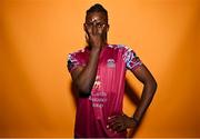 15 February 2023; Wilson Waweru poses for a portrait during a Cobh Ramblers squad portrait session at Lotamore Park in Mayfield, Cork. Photo by Eóin Noonan/Sportsfile