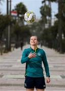 17 February 2023; Ruesha Littlejohn poses for a portrait during a Republic of Ireland women training camp in Marbella, Spain. Photo by Stephen McCarthy/Sportsfile