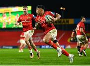 17 February 2023; Malakai Fekitoa of Munster on his way to scoring his side's second try during the United Rugby Championship match between Munster and Ospreys at Thomond Park in Limerick. Photo by Harry Murphy/Sportsfile