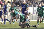 18 February 2023; Cathal Forde of Connacht is tackled by Tiff Eden of Zebre during the United Rugby Championship match between Zebre Parma and Connacht at Stadio Sergio Lanfranchi in Parma, Italy. Photo by Massimiliano Carnabuci/Sportsfile