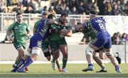 18 February 2023; Jack Aungier of Connacht is tackled by Giovanni Licata of Zebre during the United Rugby Championship match between Zebre Parma and Connacht at Stadio Sergio Lanfranchi in Parma, Italy. Photo by Massimiliano Carnabuci/Sportsfile