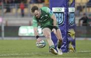 18 February 2023; Kieran Marmion of Connacht scores a try during the United Rugby Championship match between Zebre Parma and Connacht at Stadio Sergio Lanfranchi in Parma, Italy. Photo by Massimiliano Carnabuci/Sportsfile