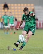 18 February 2023; Jack Carty of Connacht kicks a conversion during the United Rugby Championship match between Zebre Parma and Connacht at Stadio Sergio Lanfranchi in Parma, Italy. Photo by Massimiliano Carnabuci/Sportsfile