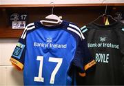 18 February 2023; The jersey of potential Leinster debutant Jack Boyle is seen in the dressing room before the United Rugby Championship match between Leinster and Dragons at RDS Arena in Dublin. Photo by Harry Murphy/Sportsfile