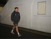 18 February 2023; Liam Turner of Leinster arrives before the United Rugby Championship match between Leinster and Dragons at RDS Arena in Dublin. Photo by Harry Murphy/Sportsfile