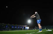 18 February 2023; John McKee of Leinster warms up before the United Rugby Championship match between Leinster and Dragons at RDS Arena in Dublin. Photo by Harry Murphy/Sportsfile