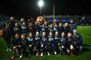 18 February 2023; The Navan team with Leo the Lion, Martin Moloney and Charlie Ngatai before the Bank of Ireland Half-Time Minis at the United Rugby Championship match between Leinster and Dragons at RDS Arena in Dublin. Photo by Harry Murphy/Sportsfile