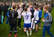 19 February 2023; Darren Hughes of Monaghan signs autographs after the Allianz Football League Division One match between Monaghan and Donegal at St Tiernach's Park in Clones, Monaghan. Photo by Ramsey Cardy/Sportsfile