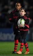 18 February 2023; Action between Arklow RFC and Dundalk RFC during the Bank of Ireland Half-Time Minis at the United Rugby Championship match between Leinster and Dragons at RDS Arena in Dublin. Photo by Tyler Miller/Sportsfile