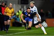 18 February 2023; Dave Kearney of Leinster is tackled by Jordan Williams of Dragons during the United Rugby Championship match between Leinster and Dragons at RDS Arena in Dublin. Photo by Tyler Miller/Sportsfile