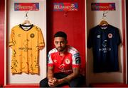 20 February 2023; Jake Mulraney poses for a portrait during a St Patrick's Athletic media conference at Richmond Park in Dublin. Photo by Ramsey Cardy/Sportsfile