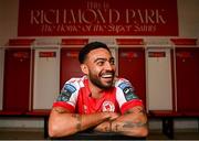 20 February 2023; Jake Mulraney poses for a portrait during a St Patrick's Athletic media conference at Richmond Park in Dublin. Photo by Ramsey Cardy/Sportsfile