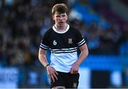 20 February 2023; Ruairí Byrne of Newbridge College during the Bank of Ireland Leinster Rugby Schools Senior Cup Quarter Final match between CBC Monkstown and Newbridge College at Energia Park in Dublin. Photo by Harry Murphy/Sportsfile