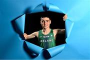 23 February 2023; 3000m runner Darragh McElhinney stands for a portrait during a 2023 European Indoor Championships Team Ireland media morning at the Sport Ireland Conference Centre in Dublin. Photo by Sam Barnes/Sportsfile