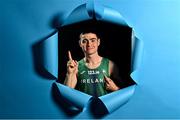 23 February 2023; 3000m runner Darragh McElhinney stands for a portrait during a 2023 European Indoor Championships Team Ireland media morning at the Sport Ireland Conference Centre in Dublin. Photo by Sam Barnes/Sportsfile