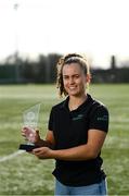 24 February 2023; Emma Duggan of Meath pictured with her GWA Ladies Football Personality of the Year Award at DCU in Dublin. Photo by Harry Murphy/Sportsfile