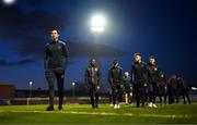 24 February 2023; Louie Annesley of Dundalk and team-mates before the SSE Airtricity Men's Premier Division match between Bohemians and Dundalk at Dalymount Park in Dublin. Photo by Stephen McCarthy/Sportsfile