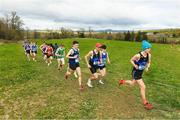 24 February 2023; Luke Purcell, 381, from Nenagh CBS, Co Tipperary leads the field during the Senior Boys during the 123.ie Munster Schools Cross Country Championships at SETU Waterford in Waterford. Photo by Matt Browne/Sportsfile