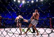 25 February 2023; Brian Moore, left, in action against Luca Iovine during their Bantamweight bout at Bellator 291 in the 3 Arena, Dublin. Photo by David Fitzgerald/Sportsfile