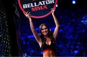 25 February 2023; Ring girl Louise McKie at Bellator 291 in the 3 Arena, Dublin. Photo by David Fitzgerald/Sportsfile