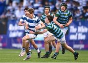 28 February 2023; Rhys Keogh of Blackrock College is tackled by Malachy Kenny of St Gerard's during the Bank of Ireland Leinster Schools Junior Cup Quarter Final match between St Gerard’s School and Blackrock College at Energia Park in Dublin. Photo by Ben McShane/Sportsfile