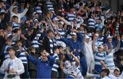 28 February 2023; Blackrock College supporters during the Bank of Ireland Leinster Schools Junior Cup Quarter Final match between St Gerard’s School and Blackrock College at Energia Park in Dublin. Photo by Giselle O'Donoghue/Sportsfile