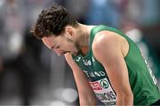 2 March 2023; John Fitzsimons of Ireland after competing in the men's 800m heats during Day 0 of the European Indoor Athletics Championships at Ataköy Athletics Arena in Istanbul, Türkiye. Photo by Sam Barnes/Sportsfile