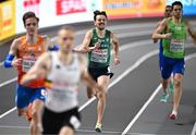 2 March 2023; John Fitzsimons of Ireland competes in the men's 800m heats during Day 0 of the European Indoor Athletics Championships at Ataköy Athletics Arena in Istanbul, Türkiye. Photo by Sam Barnes/Sportsfile