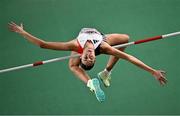 2 March 2023; Nawal Meniker of France competes in the women's high jump qualification round during Day 0 of the European Indoor Athletics Championships at Ataköy Athletics Arena in Istanbul, Türkiye. Photo by Sam Barnes/Sportsfile