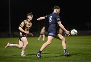 2 March 2023; Daniel Cooney of SETU Carlow in action against Jack Dowd of TUS Midlands during the Electric Ireland Higher Education GAA Freshers Football 2 Final match between South East Technological University Carlow and Technological University of the Shannon: Midlands at South East Technological University Sports Complex in Carlow. Photo by Stephen McCarthy/Sportsfile