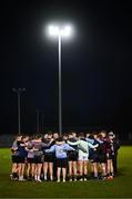 2 March 2023; TUS Midlands manager David Martin speaks to his players before the Electric Ireland Higher Education GAA Freshers Football 2 Final match between South East Technological University Carlow and Technological University of the Shannon: Midlands at South East Technological University Sports Complex in Carlow. Photo by Stephen McCarthy/Sportsfile