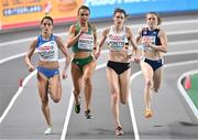 3 March 2023; Sharlene Mawdsley of Ireland, second from left, competes in the women's 400m during Day 1 of the European Indoor Athletics Championships at Ataköy Athletics Arena in Istanbul, Türkiye. Photo by Sam Barnes/Sportsfile