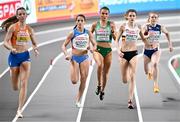3 March 2023; Sharlene Mawdsley of Ireland, centre, competes in the women's 400m during Day 1 of the European Indoor Athletics Championships at Ataköy Athletics Arena in Istanbul, Türkiye. Photo by Sam Barnes/Sportsfile