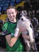 4 March 2023; Jetta Berrill of Peamount United celebrates with Lucy aged 17 after the SSE Airtricity Women's Premier Division match between Athlone Town and Peamount United at Athlone Town Stadium in Westmeath. Photo by Stephen Marken/Sportsfile