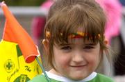 12 June 2004; Carlow supporter Jessica Corcoran, aged 5, from Milford, before the game. Bank of Ireland Football Championship Qualifier, Round 1, Carlow v Down, Dr. Cullen Park, Carlow. Picture credit; Damien Eagers / SPORTSFILE