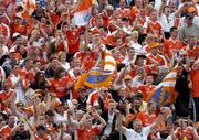 13 June 2004; The Armagh supporters celebrate after the final score. Bank of Ireland Ulster Senior Football Championship Semi-Final, Cavan v Armagh, St. Tighernach's Park, Clones, Co. Monaghan. Picture credit; Damien Eagers / SPORTSFILE