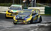 5 March 2023; Derek Tohill, in his Ford Fiesta, ahead of Patrick O'Donovan, in his Proton Iriz during the PartsForCars.ie Irish Rallycross Championship, first round, at Mondello Park Circuit in Kildare. Photo by Jack Cregg/Sportsfile