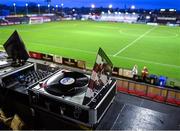 6 March 2023; A Blondie record plays on the stadium's PA system before the SSE Airtricity Men's Premier Division match between Bohemians and Drogheda United at Dalymount Park in Dublin. Photo by Harry Murphy/Sportsfile