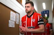 6 March 2023; Will Patching of Derry City before the SSE Airtricity Men's Premier Division match between UCD and Derry City at the UCD Bowl in Dublin. Photo by Stephen McCarthy/Sportsfile