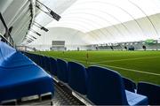 8 March 2023; A general view of the pitch before the 2023 Yoplait Ladies HEC Cup Final match between DCU Dóchas Éireann and Ulster University, Magee, at University of Galway Connacht GAA Air Dome in Bekan, Mayo. Photo by Piaras Ó Mídheach/Sportsfile