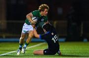 10 March 2023; Henry McErlean of Ireland is tackled by Dan King of Scotland during the U20 Six Nations Rugby Championship match between Scotland and Ireland at Scotstoun Stadium in Glasgow, Scotland. Photo by Brendan Moran/Sportsfile