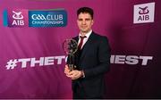 10 March 2023; Seán Kelly of Moycullen with his AIB GAA Football Club Team of The Year award at the AIB Club Players Awards at Croke Park in Dublin. Photo by Ramsey Cardy/Sportsfile