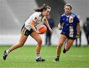 11 March 2023; Caitriona O'Hagan of University of Ulster gets away from Ada Relihan of MTU Kerry during the 2023 Yoplait Ladies HEC Giles Cup Final match between University of Ulster and MTU Kerry at University of Galway Connacht GAA Air Dome in Bekan, Mayo. Photo by Piaras Ó Mídheach/Sportsfile